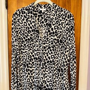 Candie’s Leopard Print Button-Up Blouse